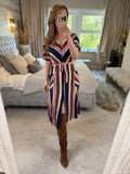 Warehouse Multicoloured Belted Midi Shirt Dress 10