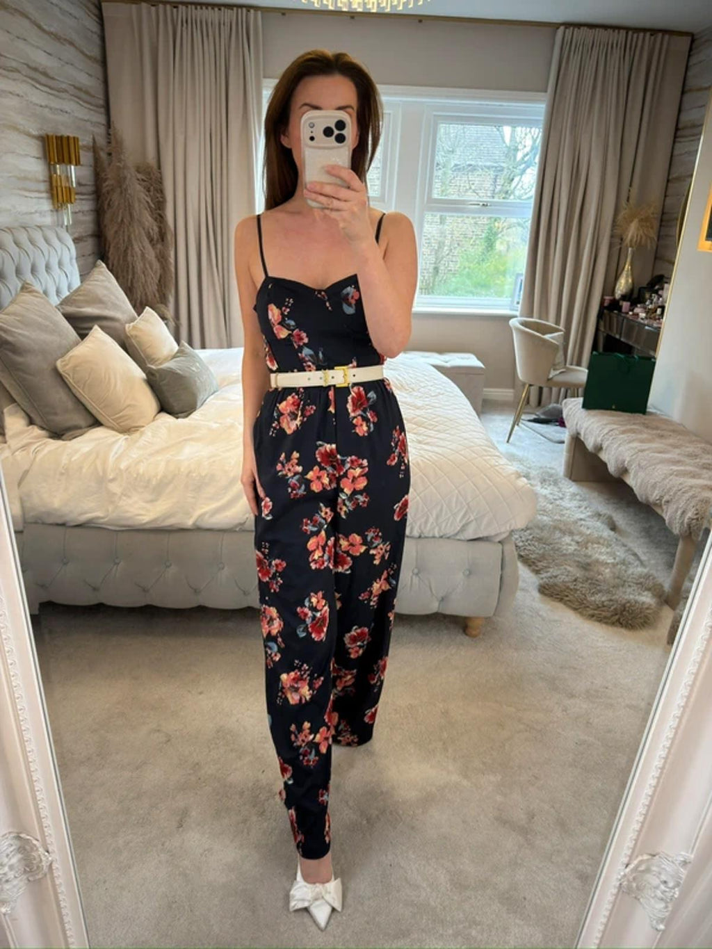 Girls On Film Navy Floral Jumpsuit XS