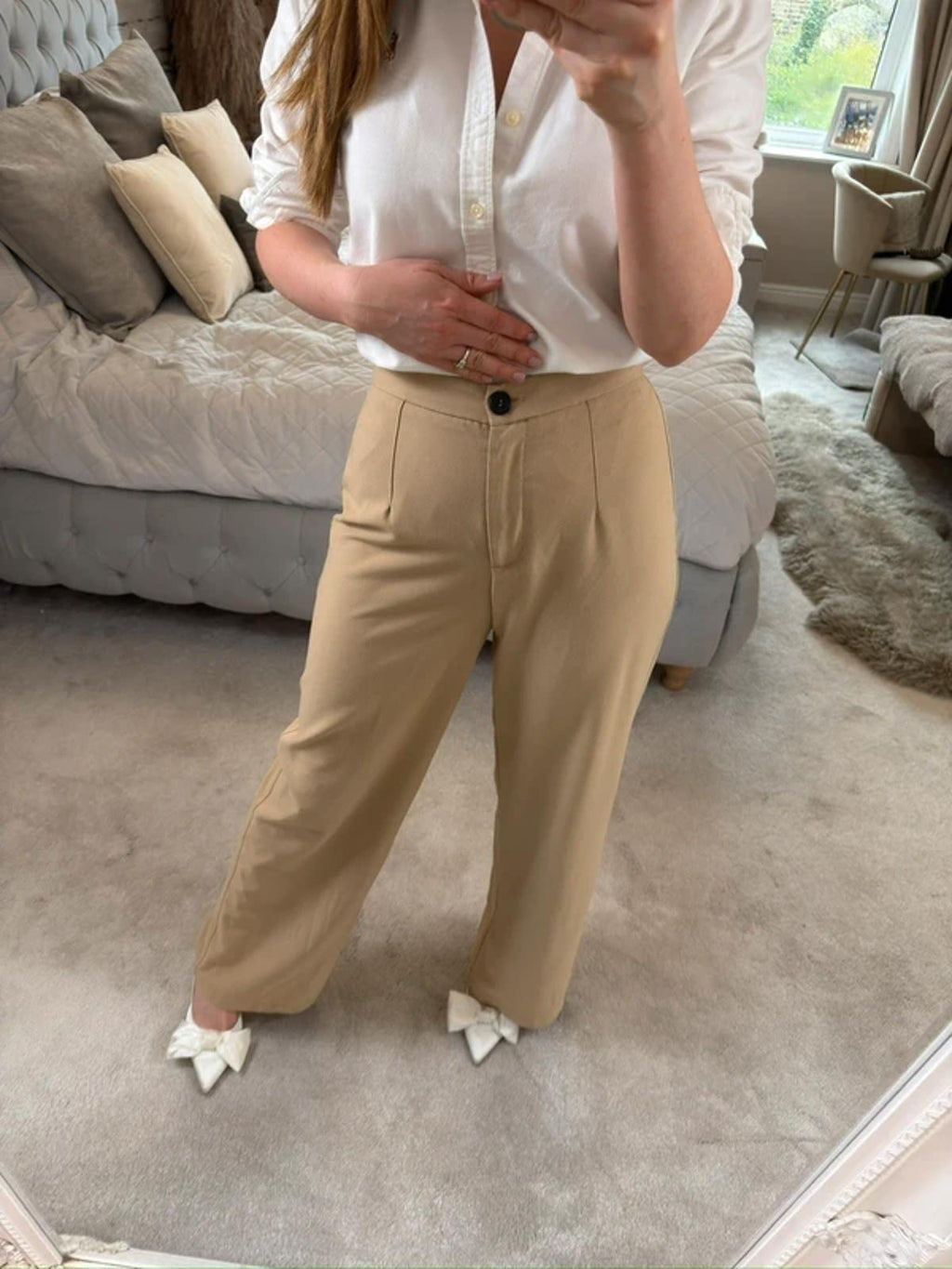 Bershka Camel Wide Leg Trouser 10