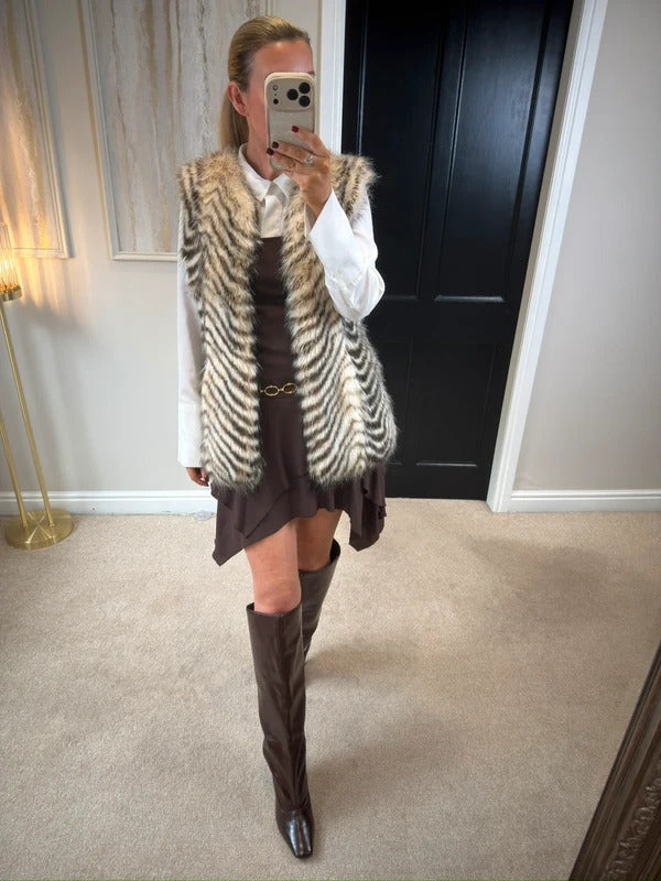 Armani Exchange Faux Fur Gilet Small
