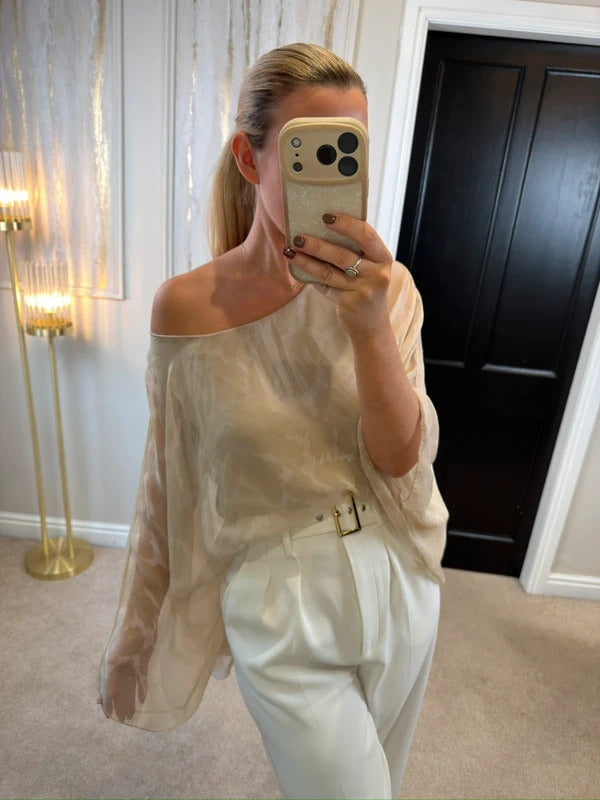 Boutique Cream Relaxed Fit Blouse One Size