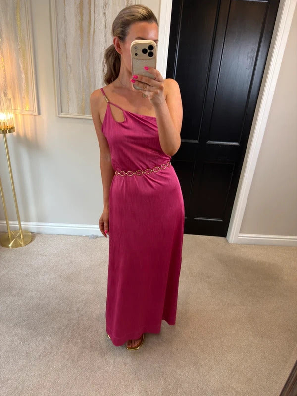 BNWT Next Pink Asymmetrical Maxi Dress 12