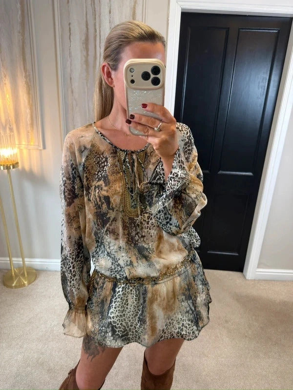 BNWT Wallis Boho Animal Print Tunic Medium