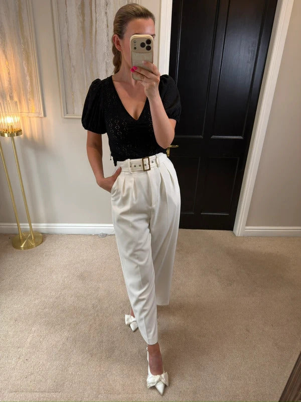 New Look Black Semi Sheer Top 8