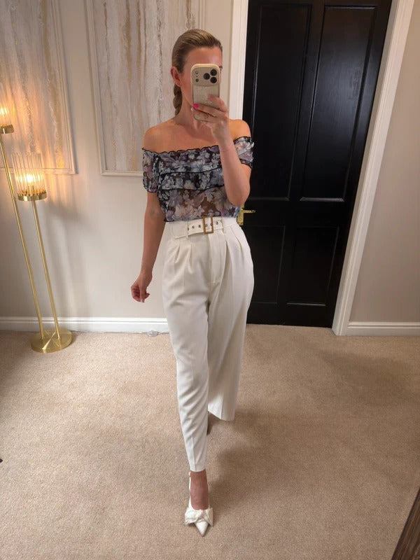 Y2K Sheer Floral Long Blouse Small