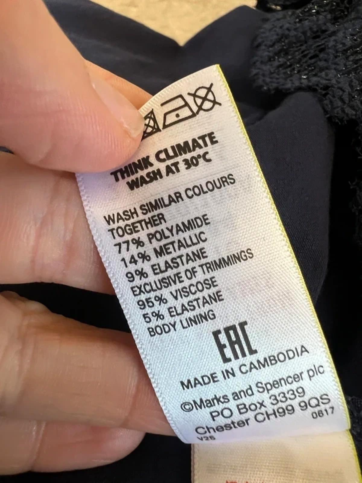 Per Una Navy Sparkly Lace Blouse 16