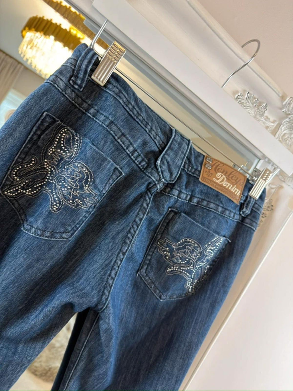 Henley’s Luxury Premium Embellished Denim Mid Rise Jeans XS