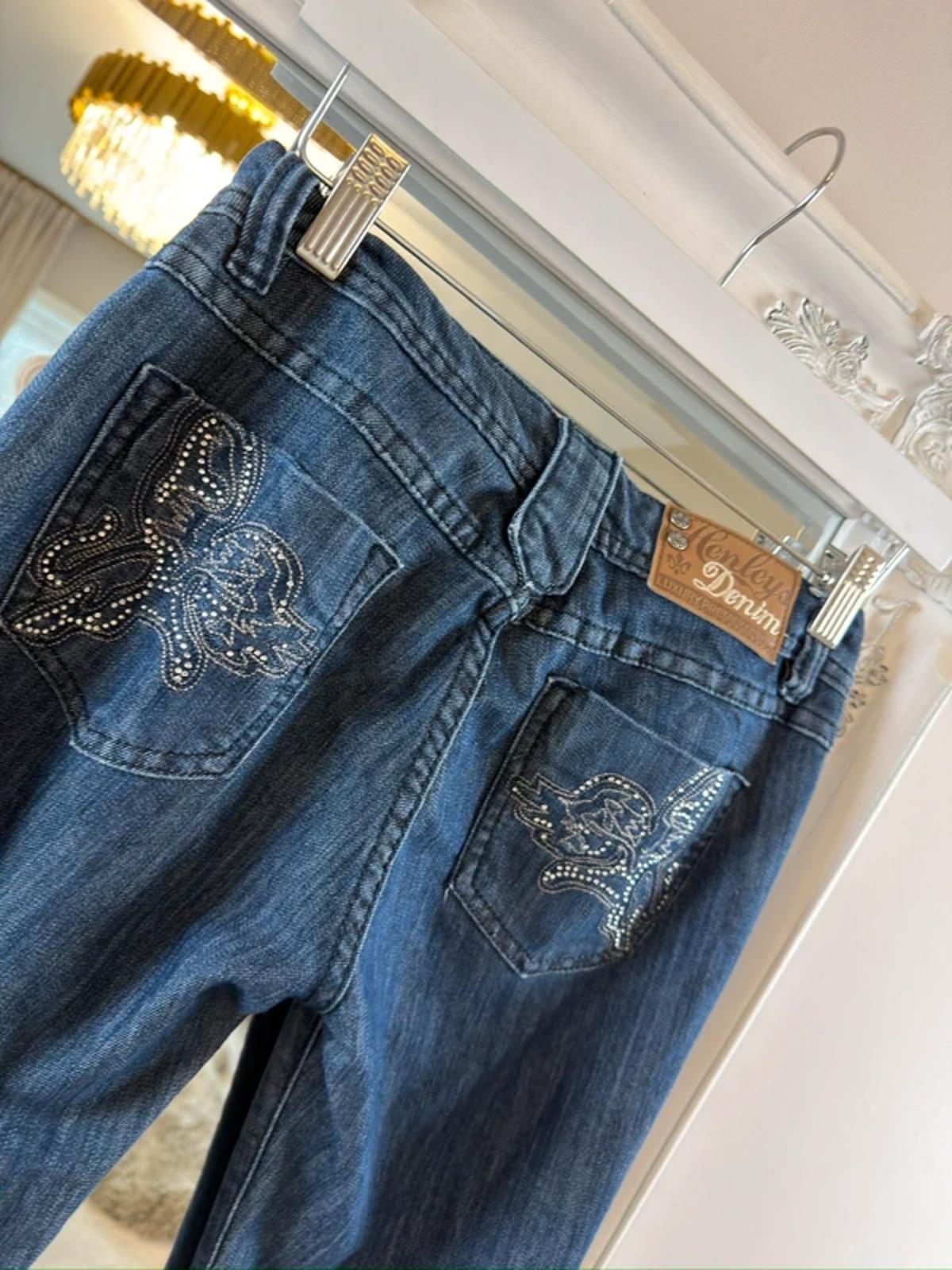 Henley’s Luxury Premium Embellished Denim Mid Rise Jeans XS