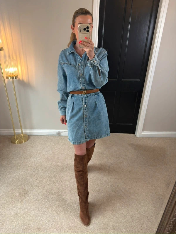 Mango Denim Shirt Dress Size Small