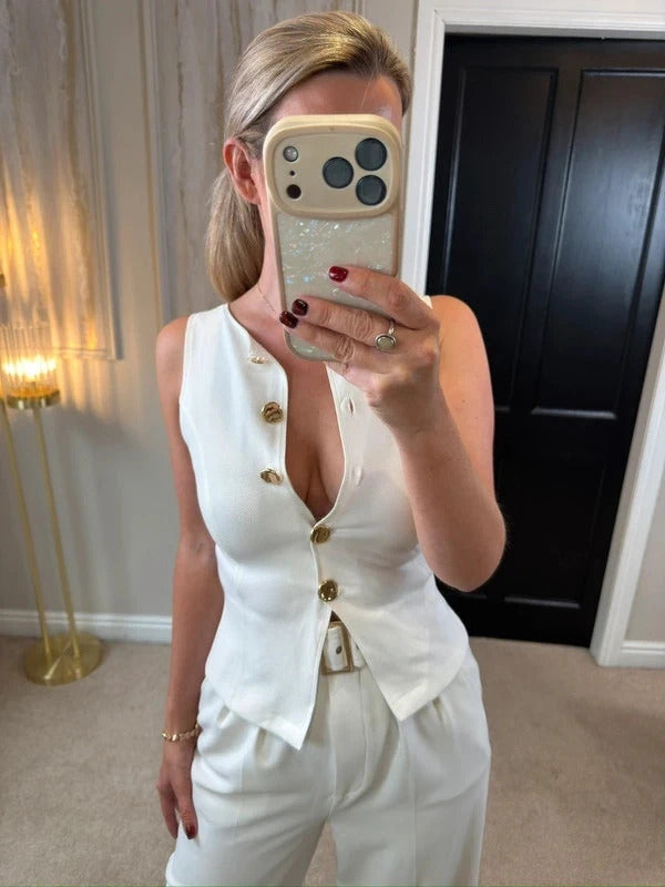 BNWT Zara Off White Waistcoat Top XS/S