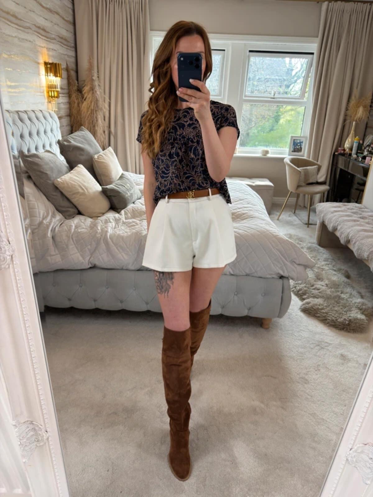 Zara Navy Semi Sheer Lace Blouse Small