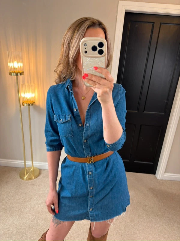 Zara Denim Shirt Dress Size Small