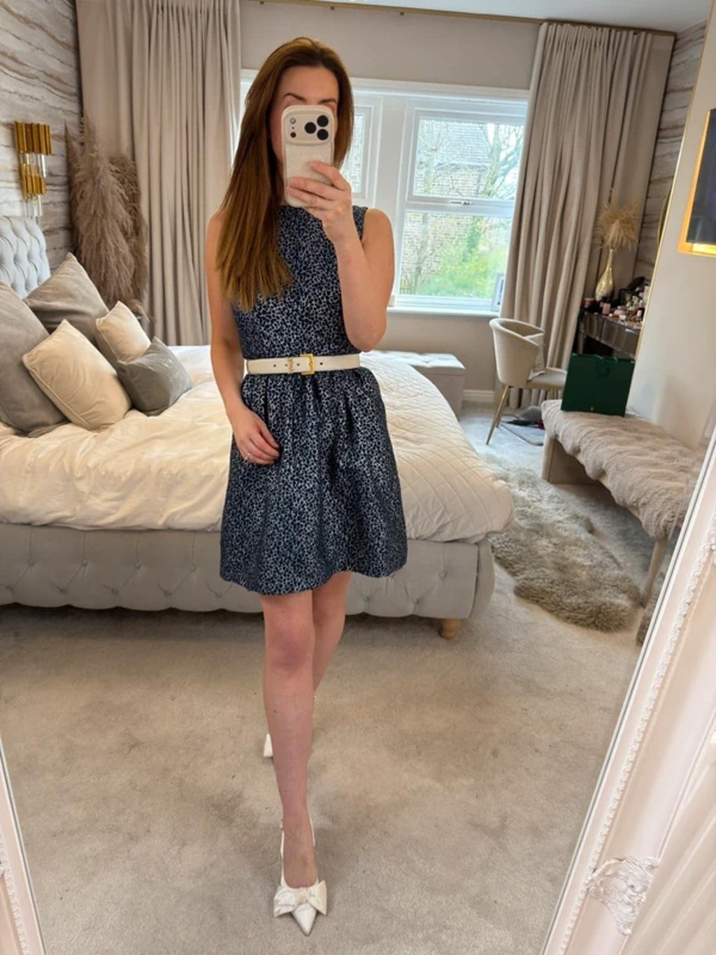 BNWT Alice + Olivia Navy & Silver Mini Dress 8