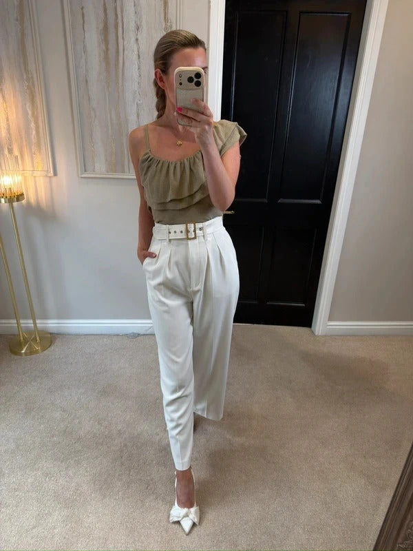 BNWT Zara Oatmeal Asymmetrical Knit Top Small
