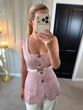 CrazyDizzy Pink Waistcoat / Top Large