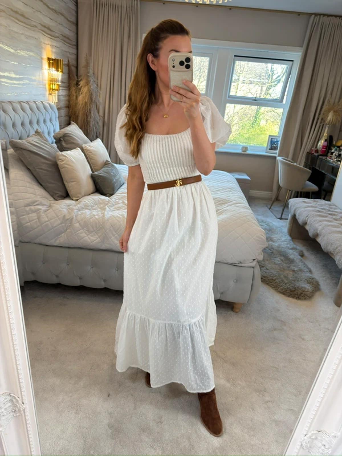 BNWT Asos White Dobby Dress XS