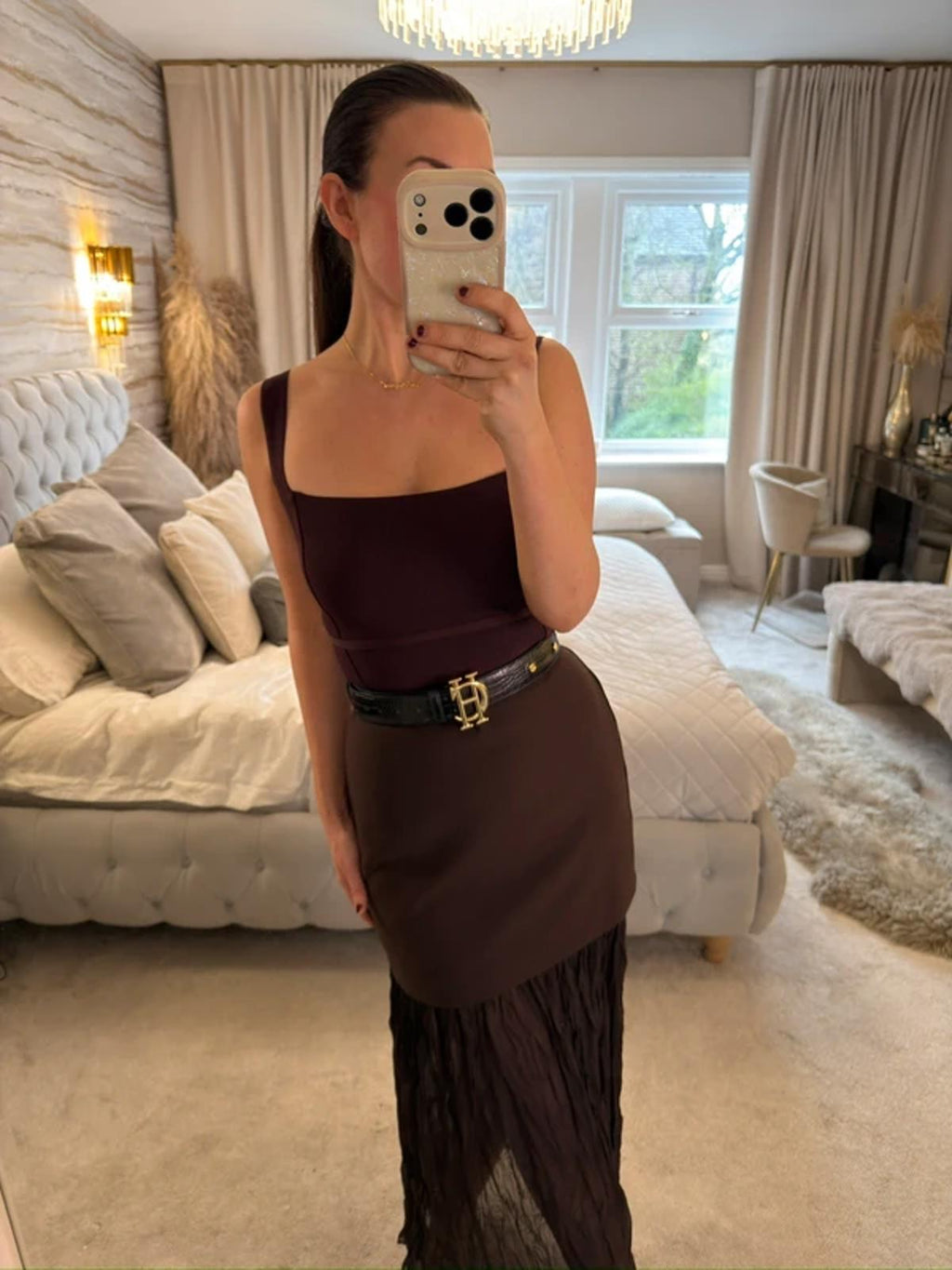 Zara Brown Knitted Top XS