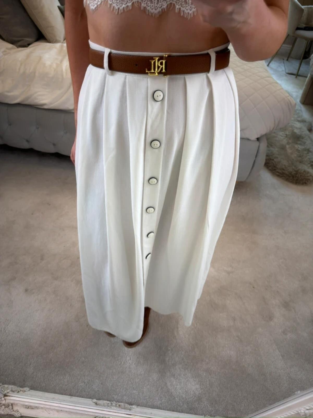 Vintage C&A White Midi Skirt Small