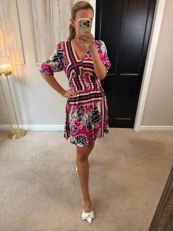 Next Multicoloured Floral Mini Dress 8