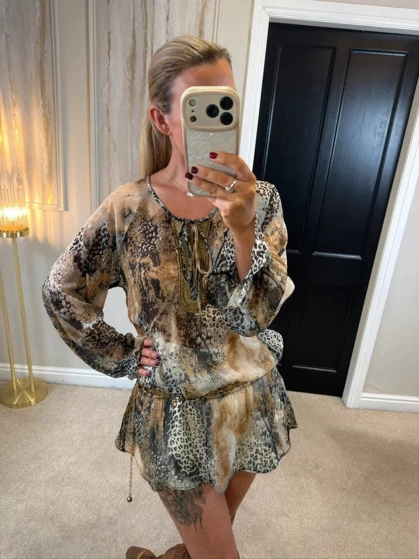 BNWT Wallis Boho Animal Print Tunic Medium