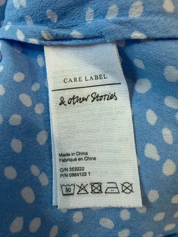 Paris Atelier & Other Stories Blue & White Spotty Tie Dress 8