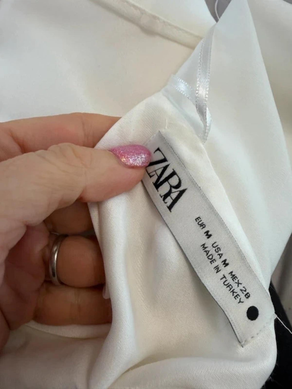 Zara Ivory 3D Floral Open Back Dress Medium