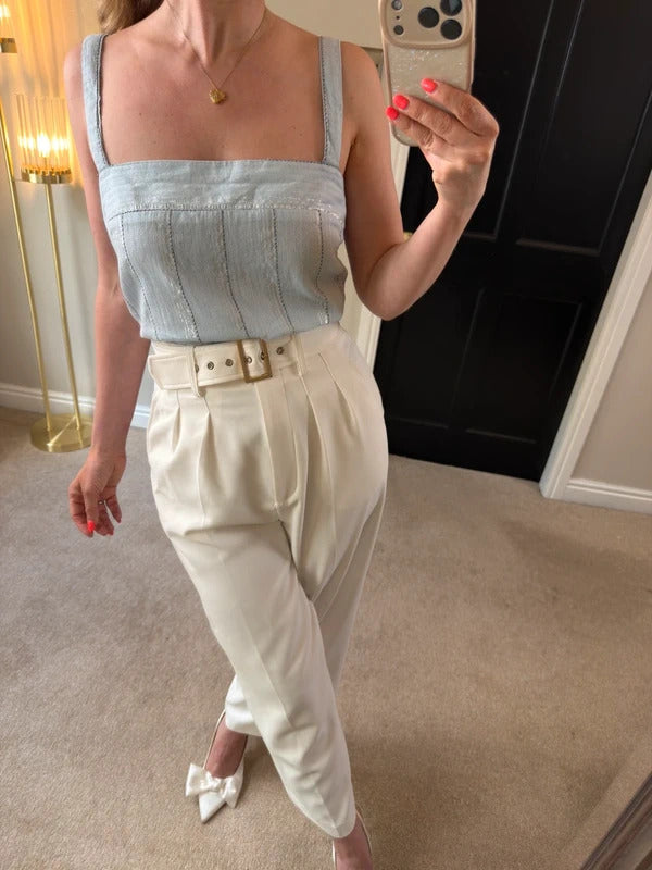 Next Blue & Silver Boho Frill Back Blouse 16