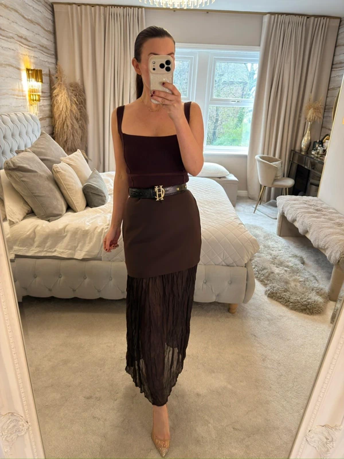 Zara Brown Knitted Top XS