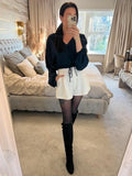 Jigsaw Navy Satin Blouse 14 ⭐