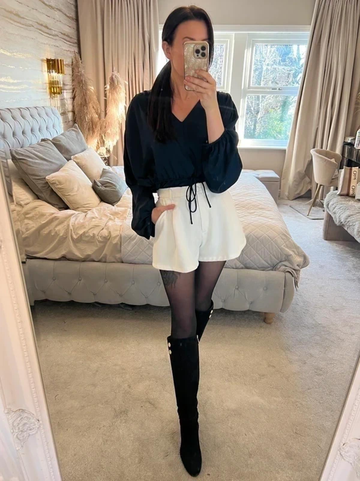 Jigsaw Navy Satin Blouse 14 ⭐