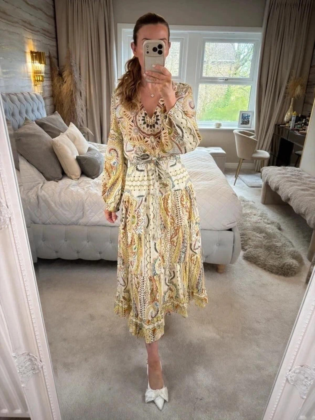 Zara Bohemian Midi Dress Small