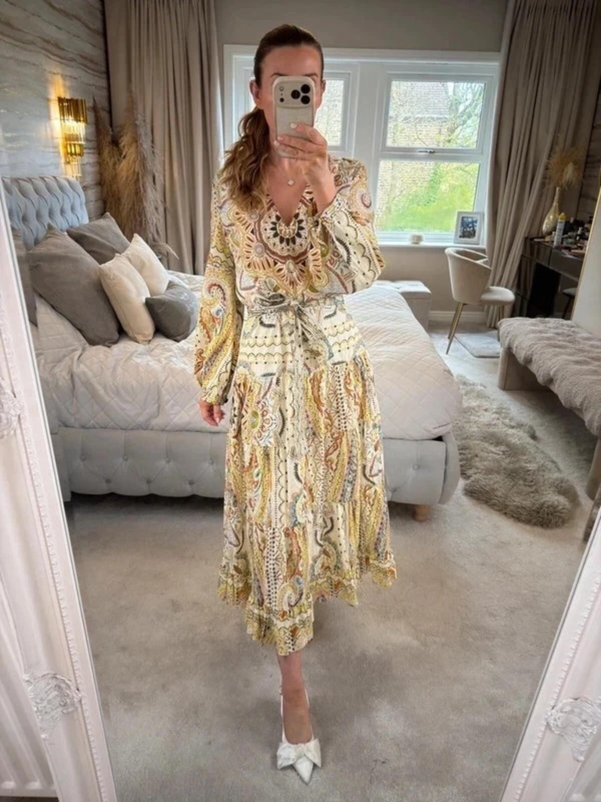 Zara Bohemian Midi Dress Small
