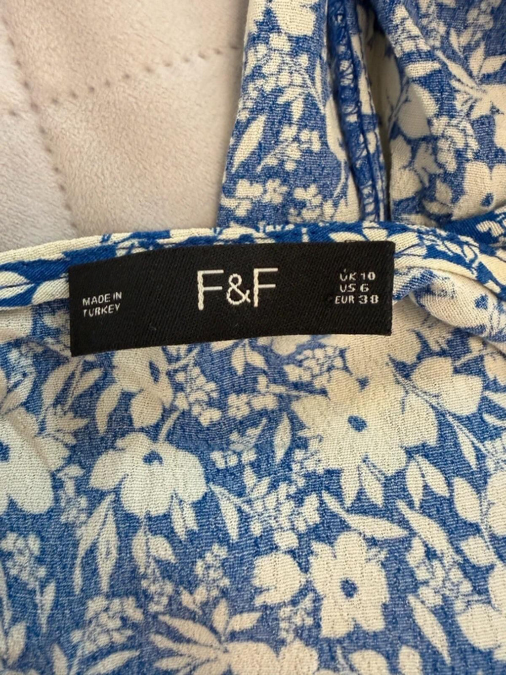 F&F Blue Floral Belted Jumpsuit 10