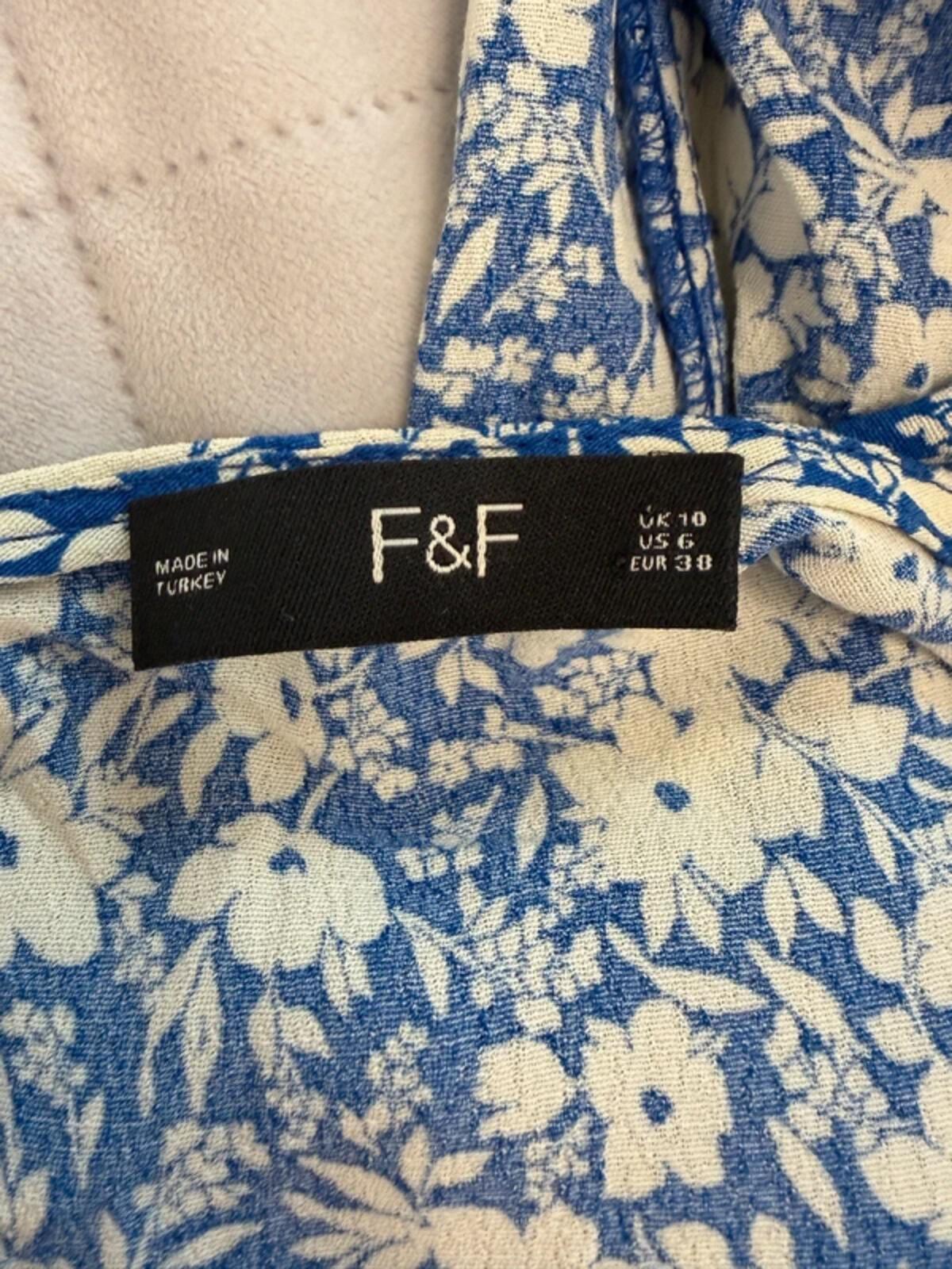 F&F Blue Floral Belted Jumpsuit 10