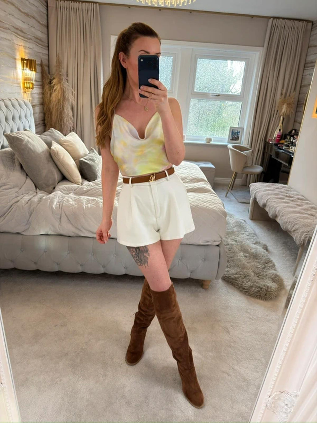 Zara Satin Cowl Neck Backless Top Small