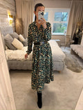 Green Belted Midi Dress 8