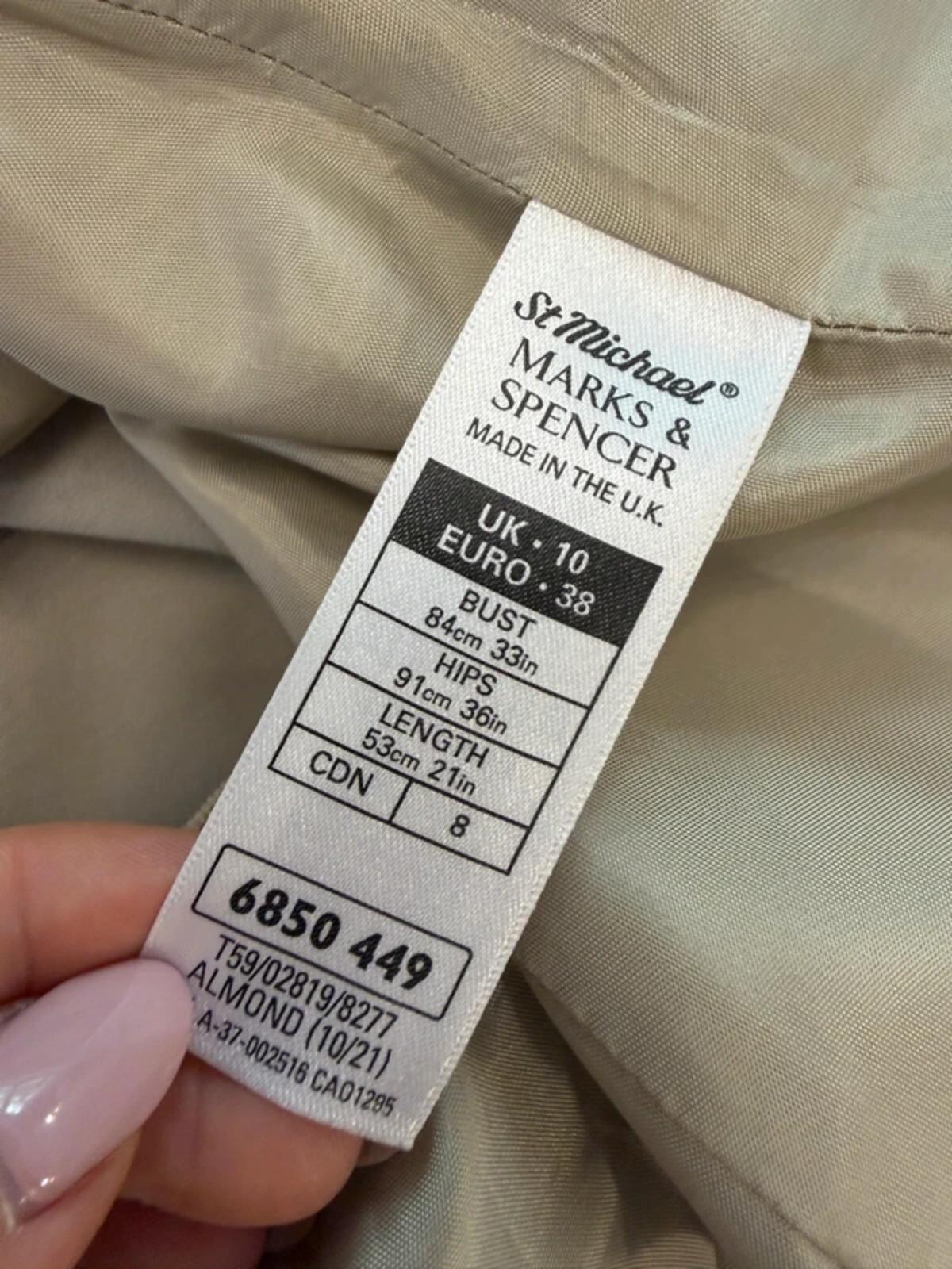 Vintage M&S Light Beige Dress 10
