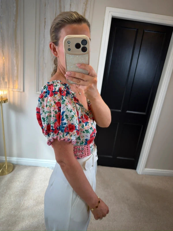 LoveShackFancy Bryant Rush of Red Silk Top 10
