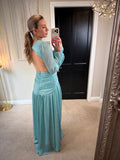 Anne Louise Boutique Blue Goddess Open Back Maxi Dress 6