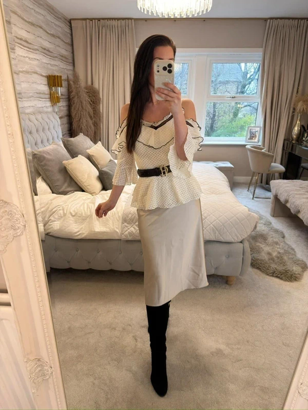 River Island Cream & Black Boho Blouse 12