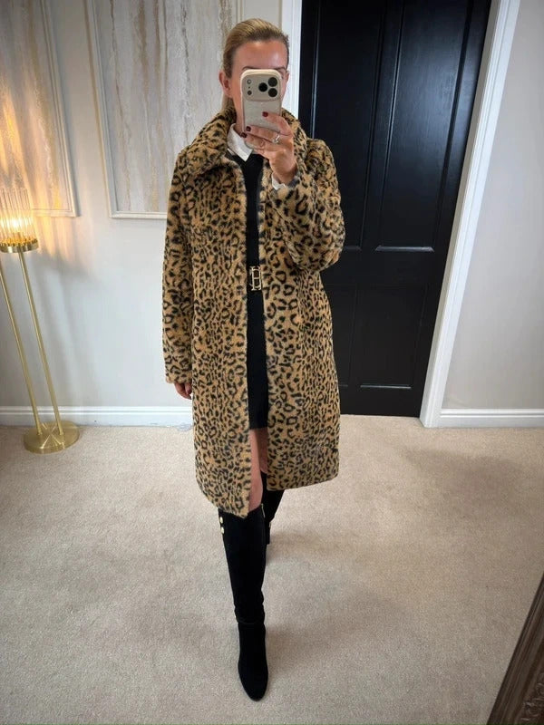 Jacqueline de Yong Animal Print Faux Fur Small