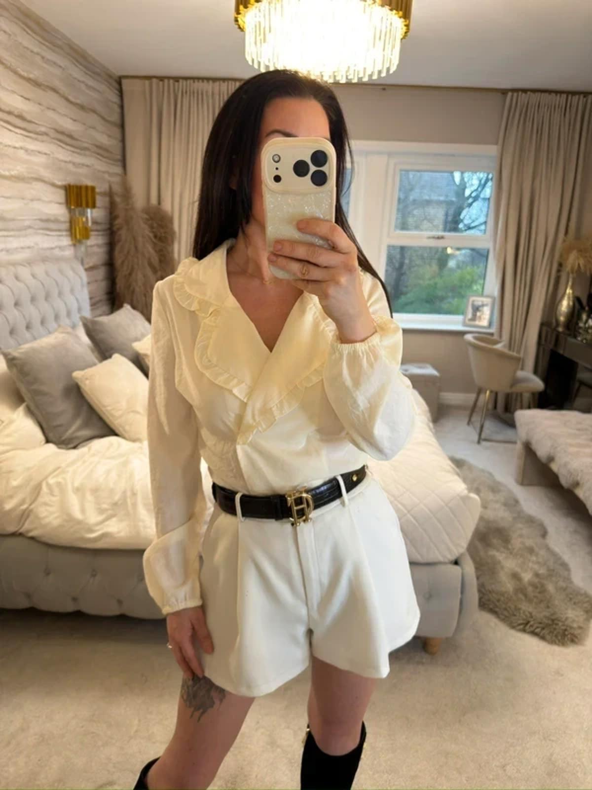 New Look Cream Frill Collar Boho Blouse 6