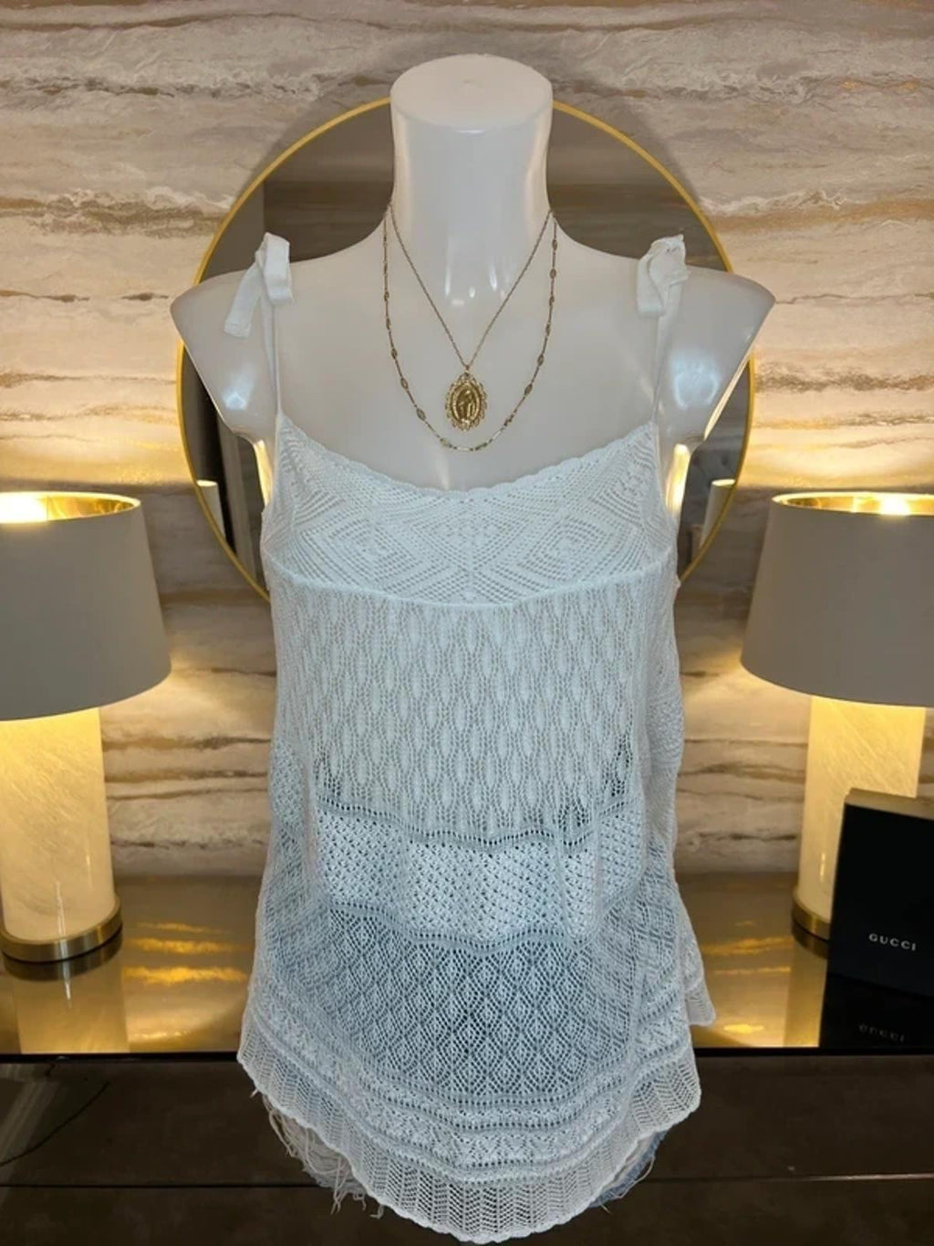 Kookai Off White Boho Lace Crochet Top 10