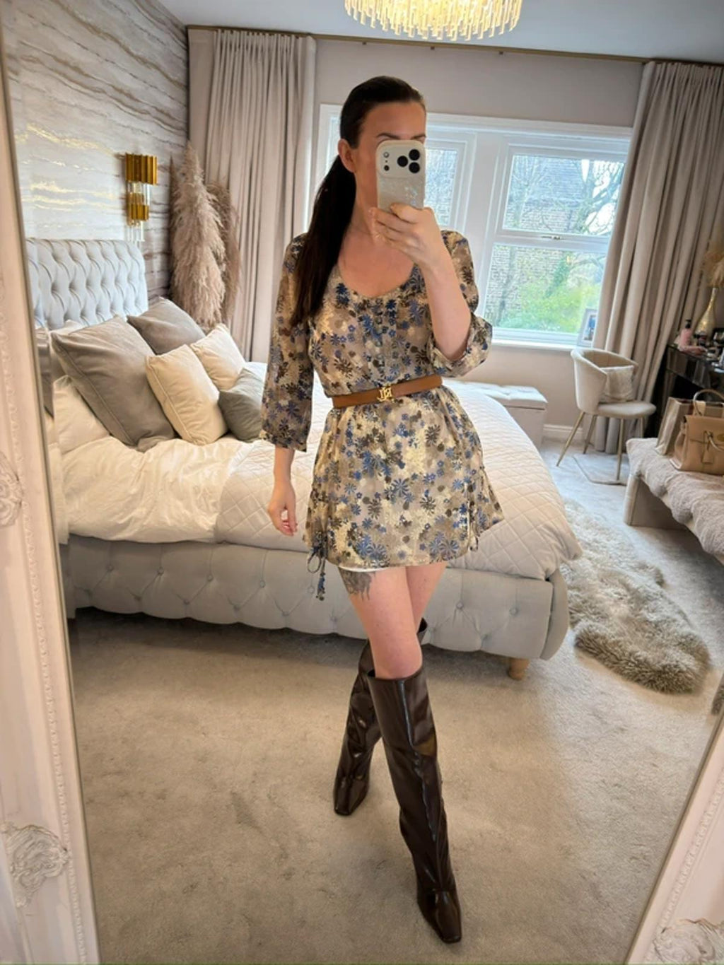 Mexx Beige & Blue Floral Blouse 14