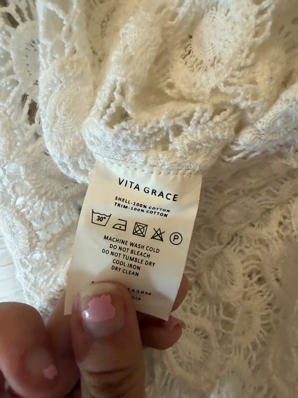 Vita Grace White Sheer Lace Co Ord One Size