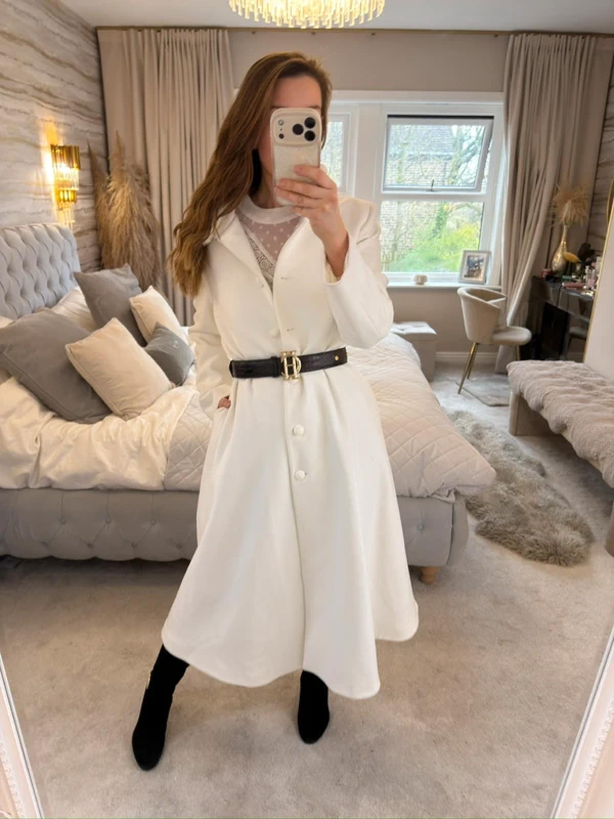 BNWT Lizabella Off White A Line Coat 10