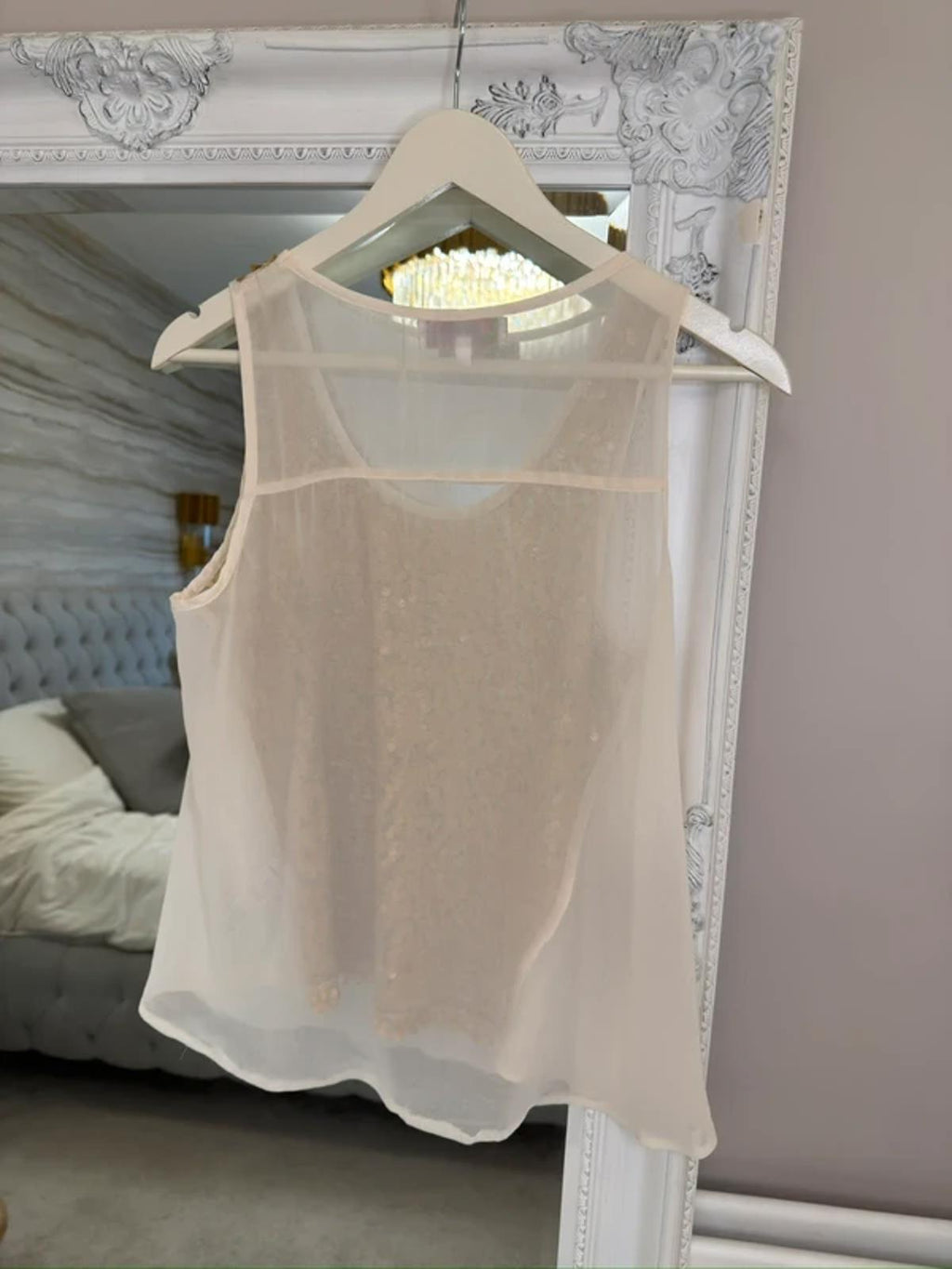 Cameo Rose Gold Sheer Blouse Small