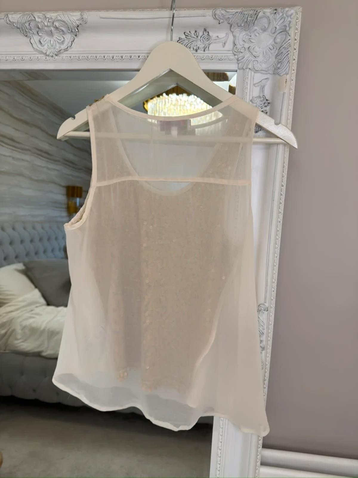 Cameo Rose Gold Sheer Blouse Small