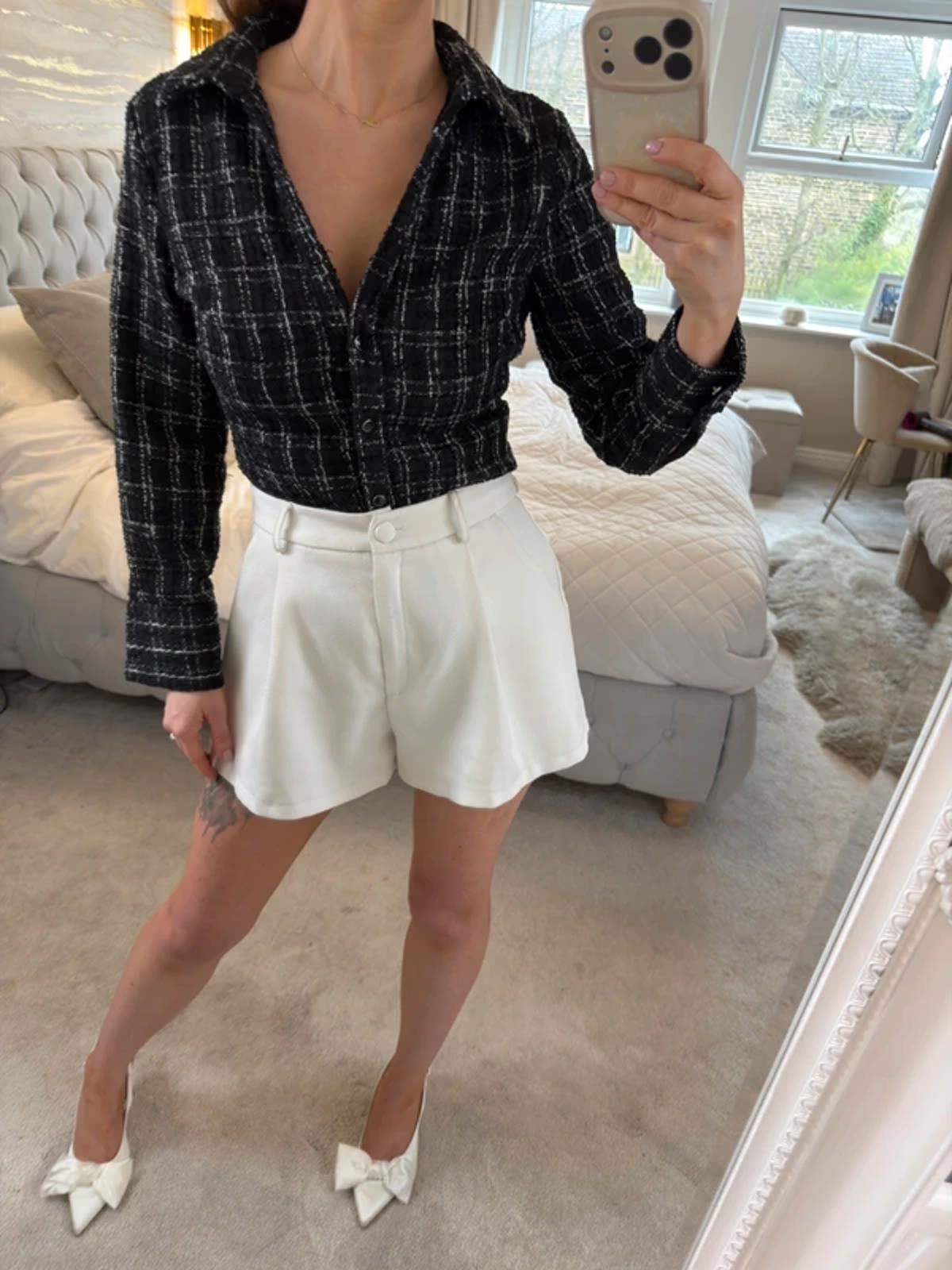 Zara Black Tweed Shirt Small