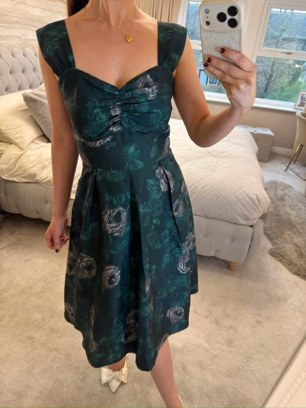 Ariella London Green Floral Midi Dress 12